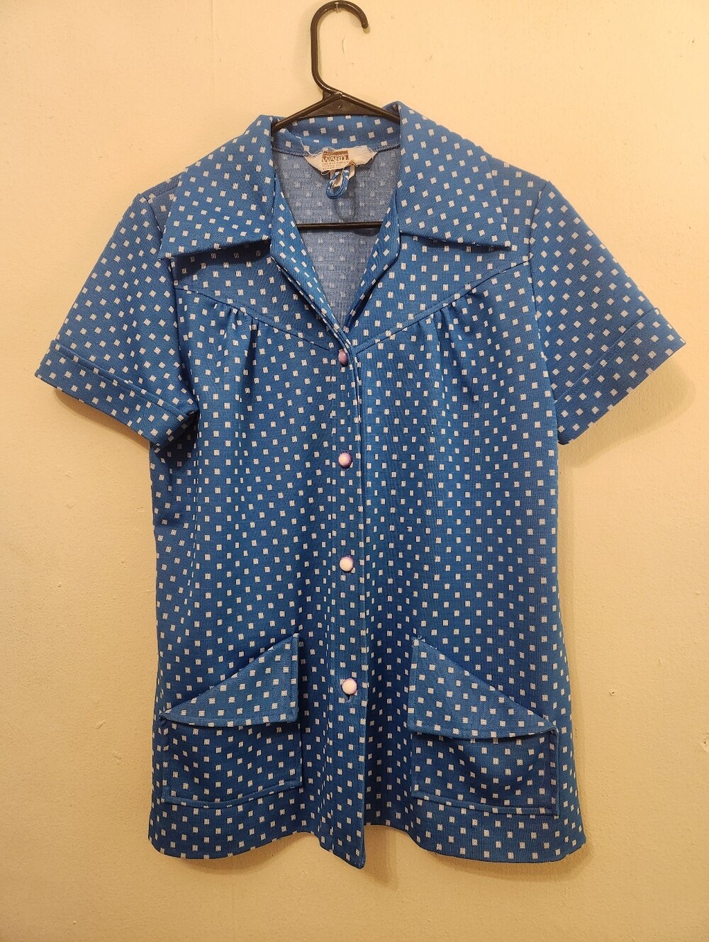 Montgomery Ward 1970s Vintage Button Up Smock Blouse
